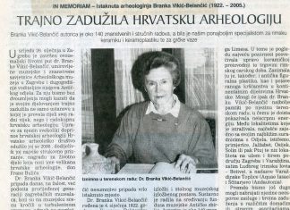 Branka Vikić-Belančić:Žena koja je zadužila hrvatsku arheologiju