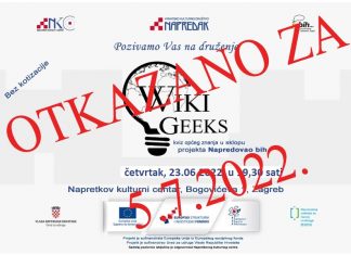 Novi WikiGeeks kviz znanja u sklopu EU projekta Napredovao bih održati će se u utorak 5.7.2022.