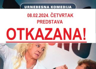 Predstava “PO ZAKONU” zakazana za 08.02.2024. se otkazuje zbog bolesti glumca