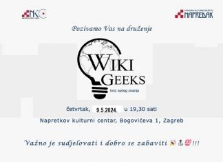 WikiGeeks kviz znanja 9.5.2024. u 19:30 sati
