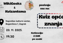 WikiGeeks & Kvizantema – kviz općeg znanja u Napretkovom kulturnom centru