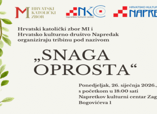 Tribina: SNAGA OPROSTA – Hrvatski katolički zbor MI i Hrvatsko kulturno društvo Napredak